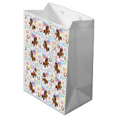 Horse Gift Bag in White Medium Cadeauzakje (Achterkant Gekanteld)