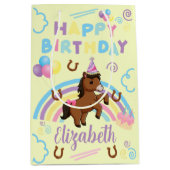 Horse Gift Bag in Yellow Medium Cadeauzakje (Voorkant)