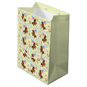 Horse Gift Bag in Yellow Medium Cadeauzakje (Achterkant Gekanteld)