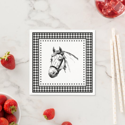 Horse Gingham Servet (Insitu)