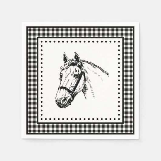 Horse Gingham Servet (Voorkant)