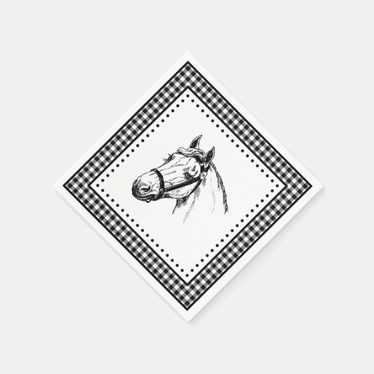 Horse Gingham Servet (Hoek)