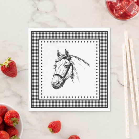 Horse Gingham Servet (Insitu)