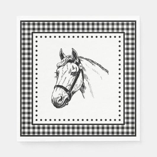 Horse Gingham Servet (Voorkant)
