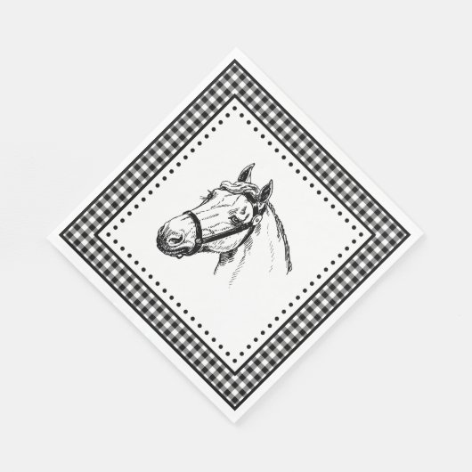 Horse Gingham Servet (Hoek)