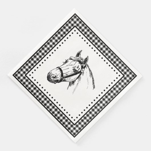 Horse Gingham Servet (Hoek)