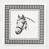 Horse Gingham Servet (Voorkant)