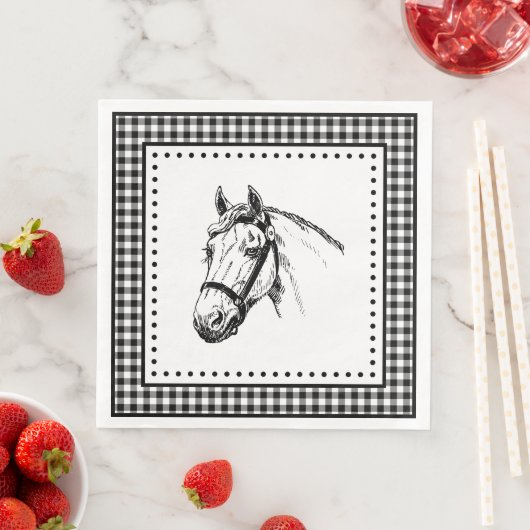 Horse Gingham Servet (Insitu)