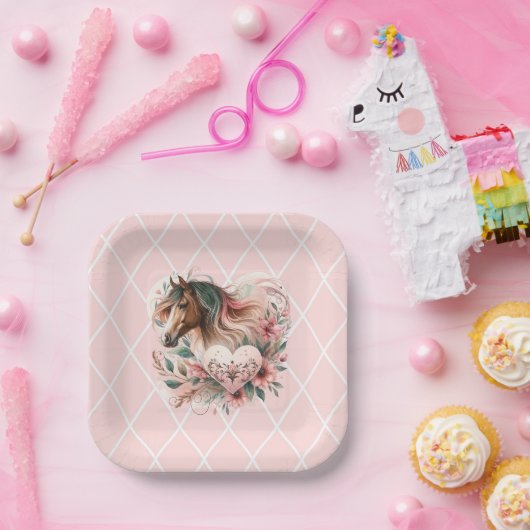 Horse Girl Birthday Papieren Bordje (Feest)