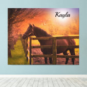Horse Girl Canvas Afdruk (Insitu (Houten vloer))
