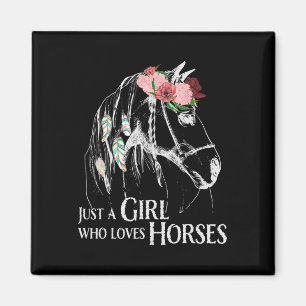 Horse Girl - Cute Pony - Crazy Horseback Riding Fa Magneet