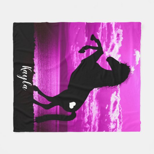 Horse Girl Fleece Deken (Voorkant (Horizontaal))