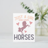 Horse Girl is gewoon een meisje dat van paardenpes Briefkaart (Staand voorkant)