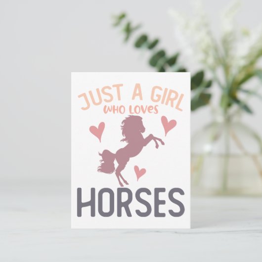Horse Girl is gewoon een meisje dat van paardenpes Briefkaart (Staand voorkant)