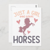 Horse Girl is gewoon een meisje dat van paardenpes Briefkaart (Voorkant / Achterkant)