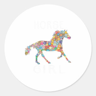 Horse Girl-paarden voor paardenrennen — Gift Ronde Sticker
