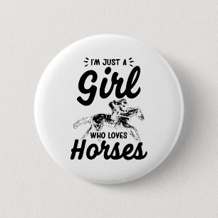 Horse Girl   Paardenrennen Cider Horse Gift Idee Ronde Button 5,7 Cm