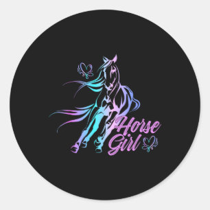 Horse Girl Paardenrenner Gezegde Paardrijden Ronde Sticker