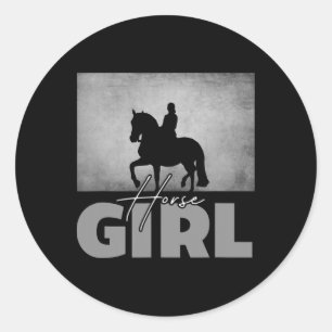 Horse Girl Paardrijden Kleding - Paard Ronde Sticker