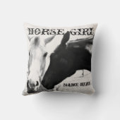 Horse Girl personaliseren Kussen (Achterkant)