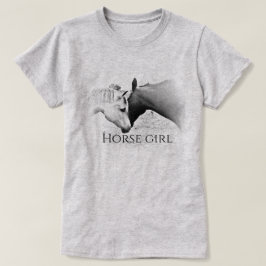 Horse Girl - Personaliseren - Zwart-wit T-shirt