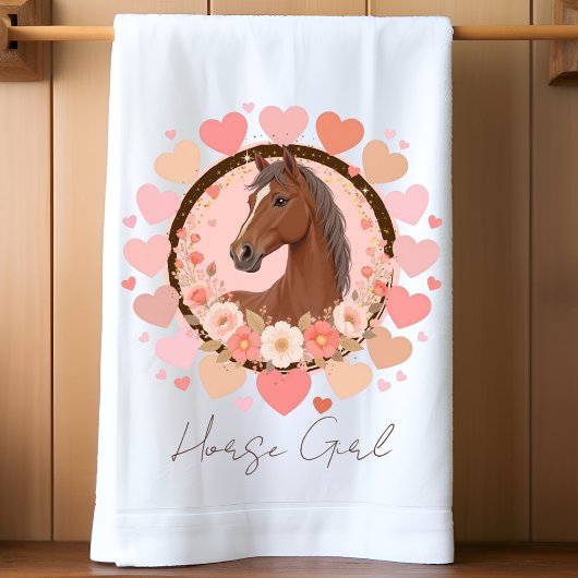 Horse Girl Valentine Theedoek