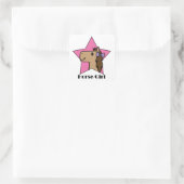 Horse Girl Vierkante Sticker (Tas)
