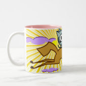 Horse GIves Kat a RIde Tweekleurige Koffiemok (Links)