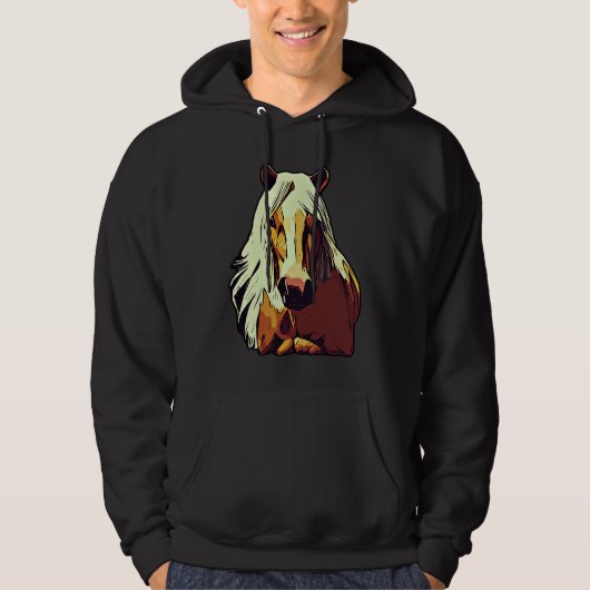 Horse graphic animal motif riding a with print hor hoodie (Voorkant)