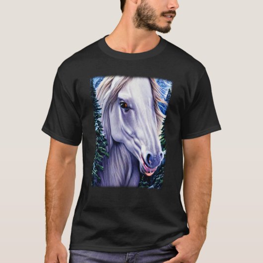 Horse graphic animal motif riding a with print hor t-shirt (Voorkant)
