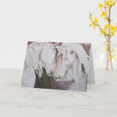 Horse Greeting Card- Peach/Pink Blank Inside Kaart (Gele Bloem)