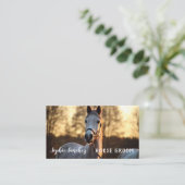 Horse Groom Photo Professional Visitekaartje (Staand voorkant)