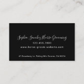 Horse Groom Photo Professional Visitekaartje (Achterkant)