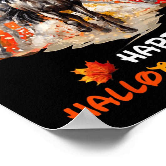 Horse Halloween And Merry Christmas Happy Hallotha Poster (Hoek)