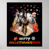 Horse Halloween And Merry Christmas Happy Hallotha Poster (Voorkant)