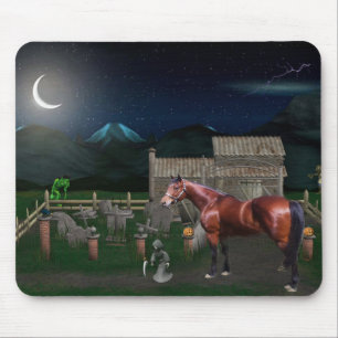 Horse Halloween met Ghoul Friends Mousepad Muismat