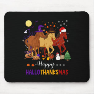 Horse Halloween Thanksgiving Happy Hallo Muismat