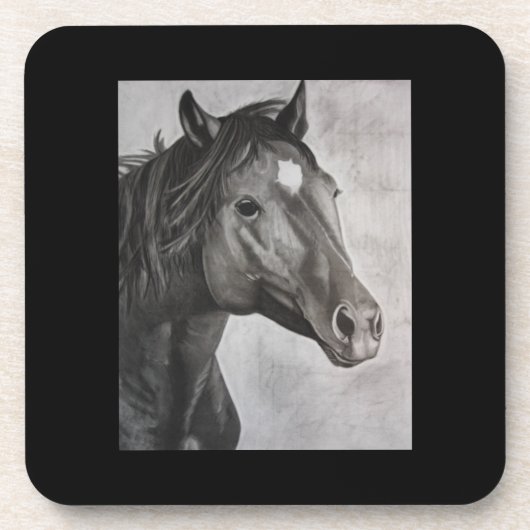 Horse Hand Drawn Art Bier Onderzetter (Voorkant)