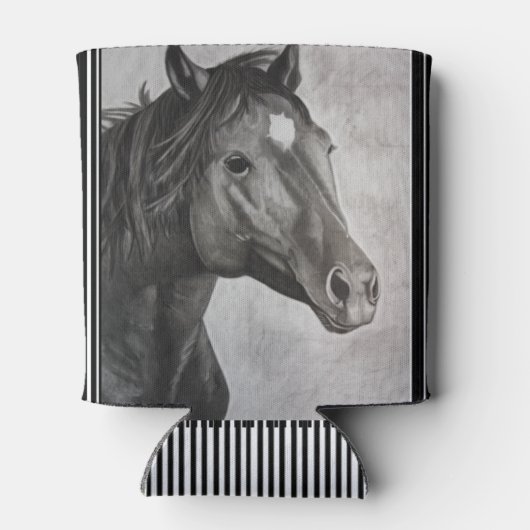 Horse Hand Drawn Art Blikjeskoeler (Achterkant)