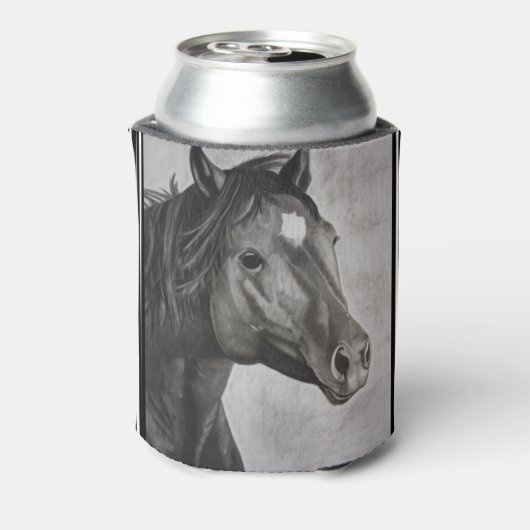 Horse Hand Drawn Art Blikjeskoeler (Blikje Achterkant)