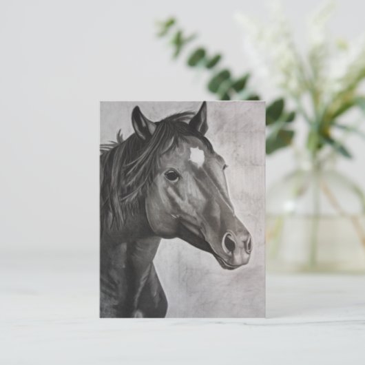 Horse Hand Drawn Art Briefkaart (Staand voorkant)