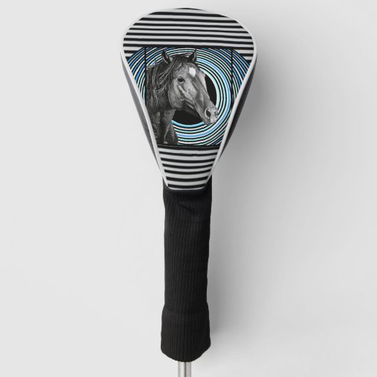 Horse Hand Drawn Art Golfheadcover (Voorkant)