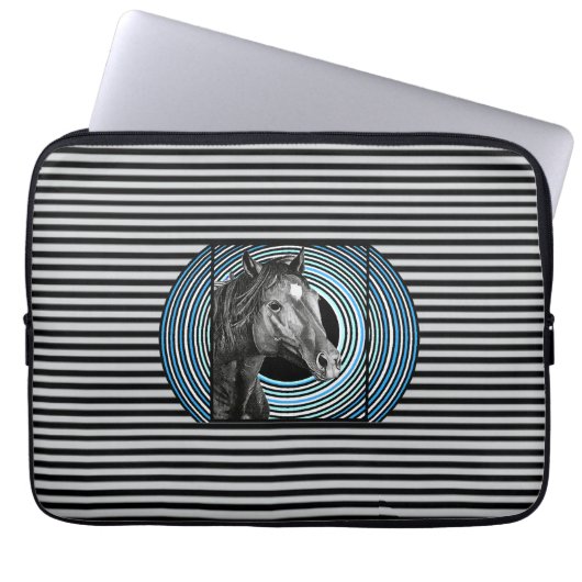 Horse Hand Drawn Art Laptop Sleeve (Voorkant)