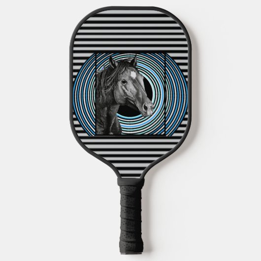Horse Hand Drawn Art Pickleball Paddle (Voorkant)