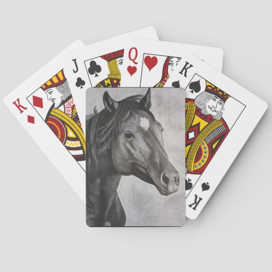 Horse Hand Drawn Art Pokerkaarten (Achterkant)