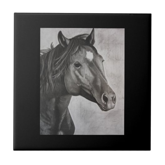 Horse Hand Drawn Art Tegeltje (Voorkant)