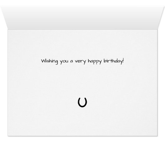 Horse Happy Birthday Card (Binenzijde Horizontaal (Onderkant))