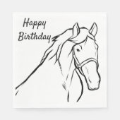 Horse Happy Birthday Equestrian Schattige Pony Par Servet (Voorkant)