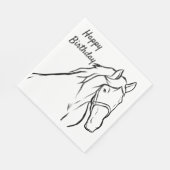 Horse Happy Birthday Equestrian Schattige Pony Par Servet (Hoek)