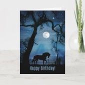 Horse Happy Birthday Kaart, wil waar komen Kaart (Voorkant)